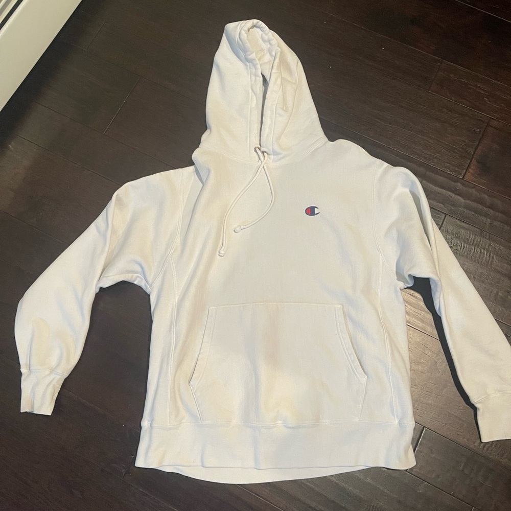 Champion White Hoodie size large men’s sweatshirt